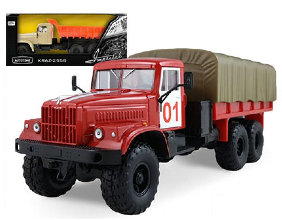 Масштабная модель грузовика КрАЗ-255Б KRAZ-255B Пожарная охрана 1:43 65078 Autotime
