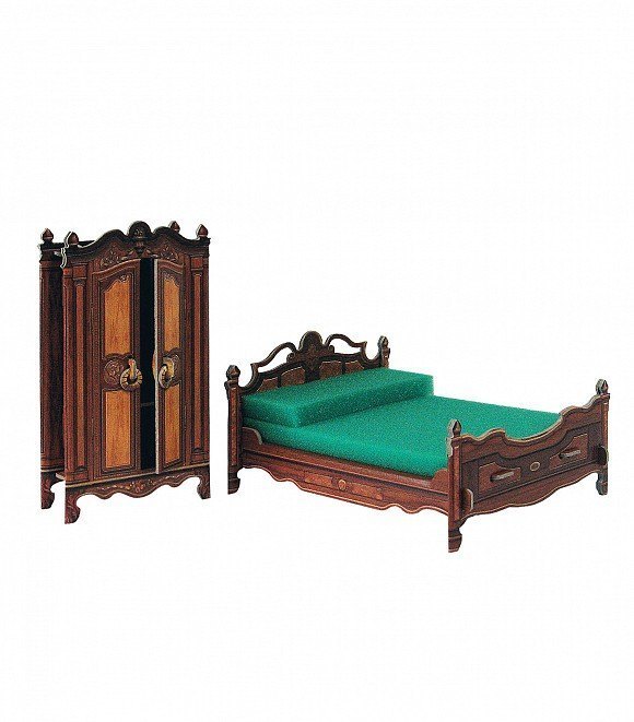 Сборная модель коллекционный набор мебели Спальня 333 Умная бумага