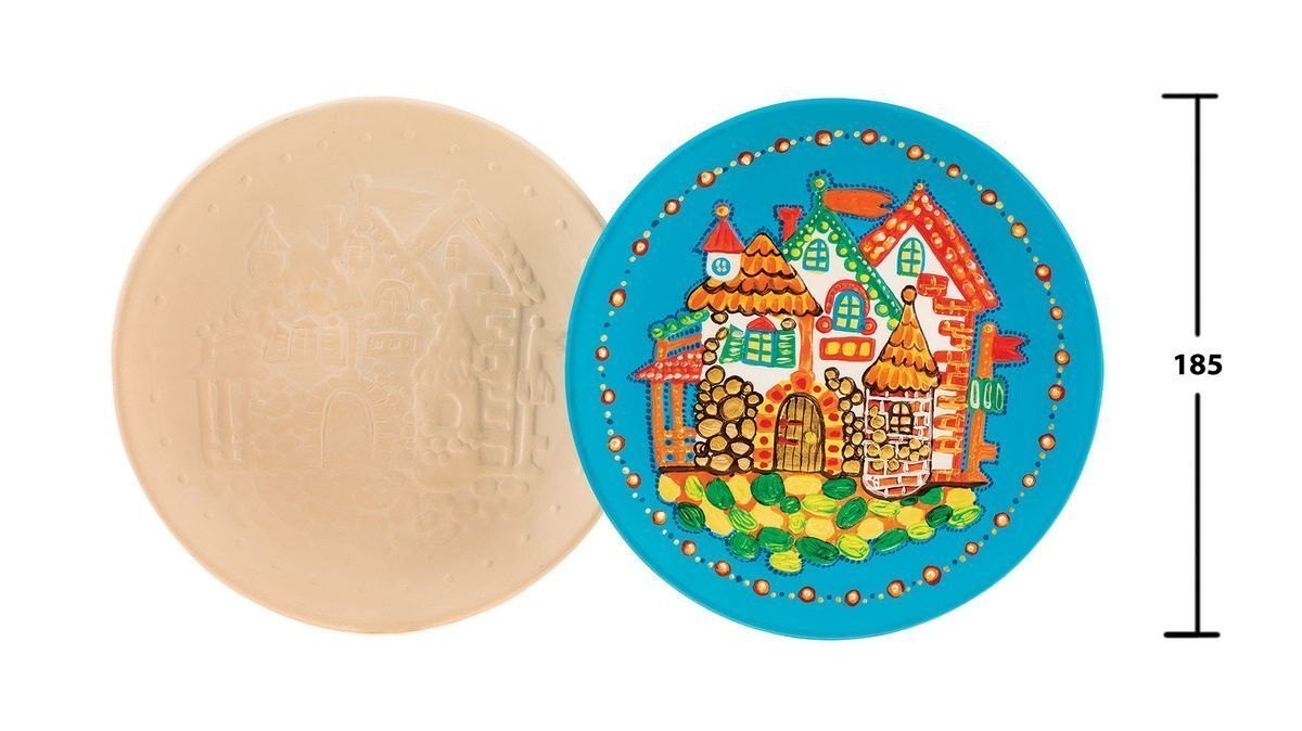 Декоративная тарелка из глины для росписи Сказочный город-Волшебный мир красок 282489 Анданте
