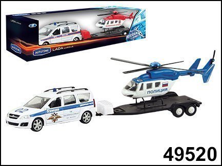 Масштабная модель Лада LARGUS с вертолетом, полиция 1:38 49520 Autotime