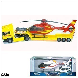 Масштабная модель Грузовик Скания С вертолетом 1:48 9840/10872-00 Autotime