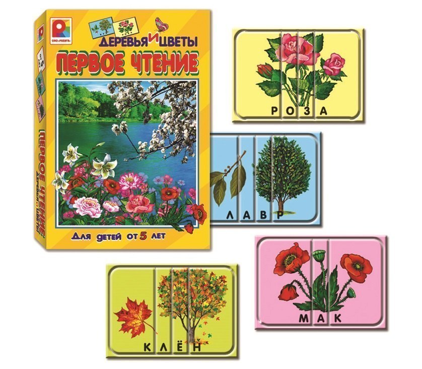 Настольная развивающая игра Первое чтение Деревья и цветы С-486 Радуга