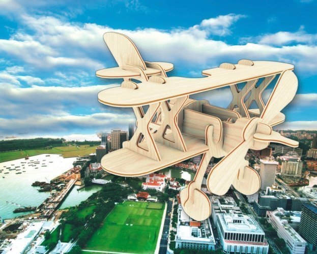 Сборная деревянная модель Аэроплан П002 Мир деревянных игрушек МДИ