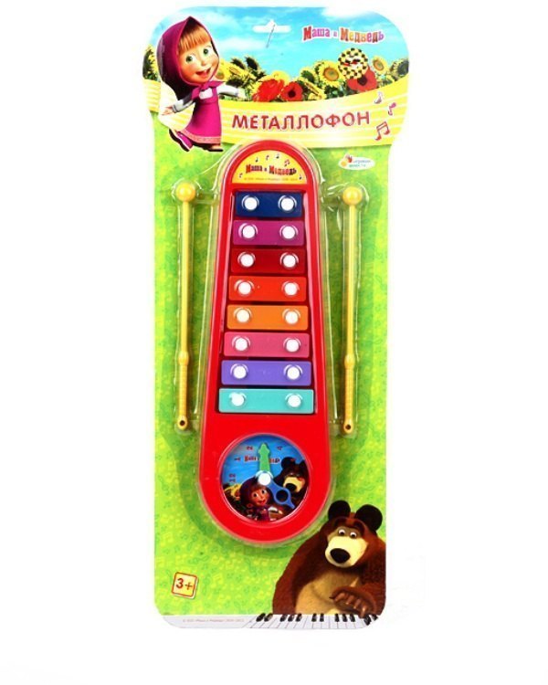 Музыкальная игрушка Металлофон Маша и Медведь с часами B362755-R2 Играем вместе