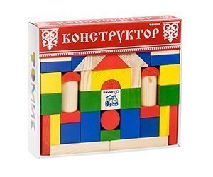 Конструктор деревянный цветной 65 деталей Томь-Сервис