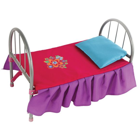 Кроватка для кукол металлическая Цветочек 46х27х32 см 67126 Mary Poppins