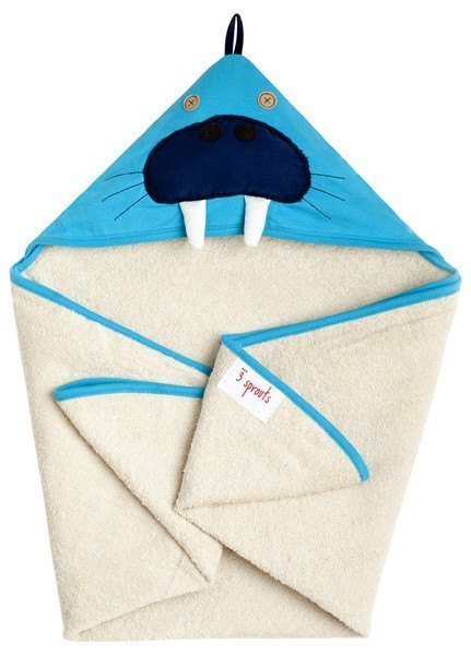 Полотенце с капюшоном для детей Синий морж 3 sprouts