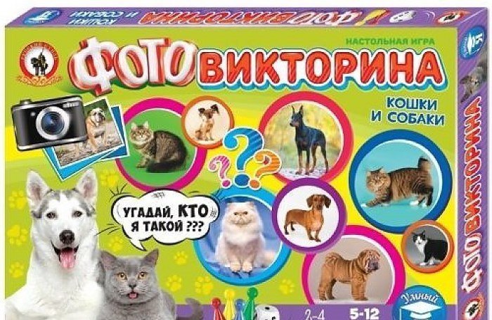 Настольная игра Фотовикторина Кошки и собаки 03436 Русский стиль