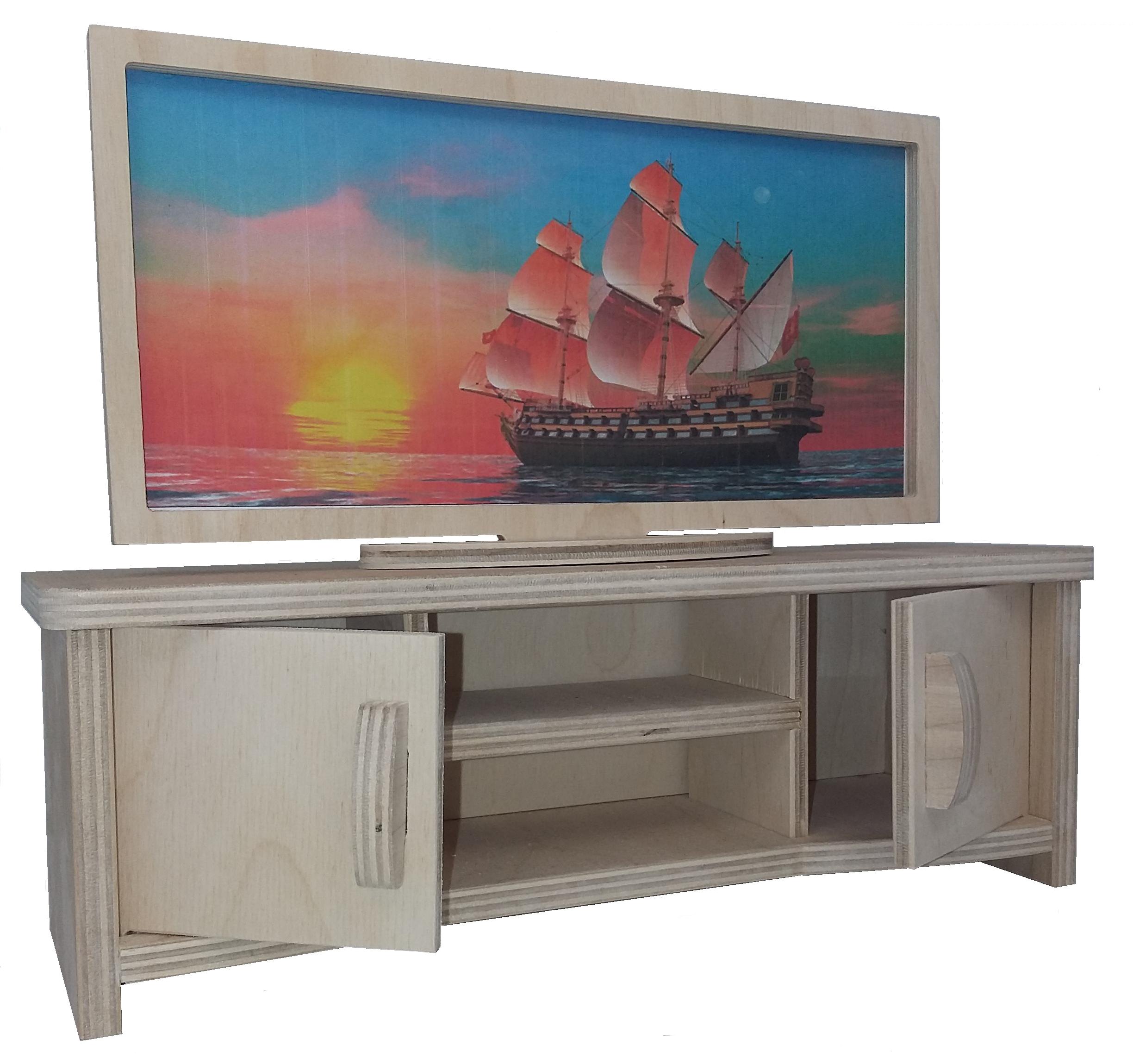 Кукольная мебель Тумба с телевизором малая МК-012 Альтаир