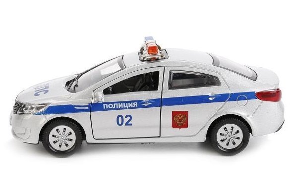 Масштабная модель KIA RIO Полиция 12 см Технопарк