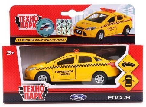 Масштабная модель Форд Фокус Такси 12 см Технопарк