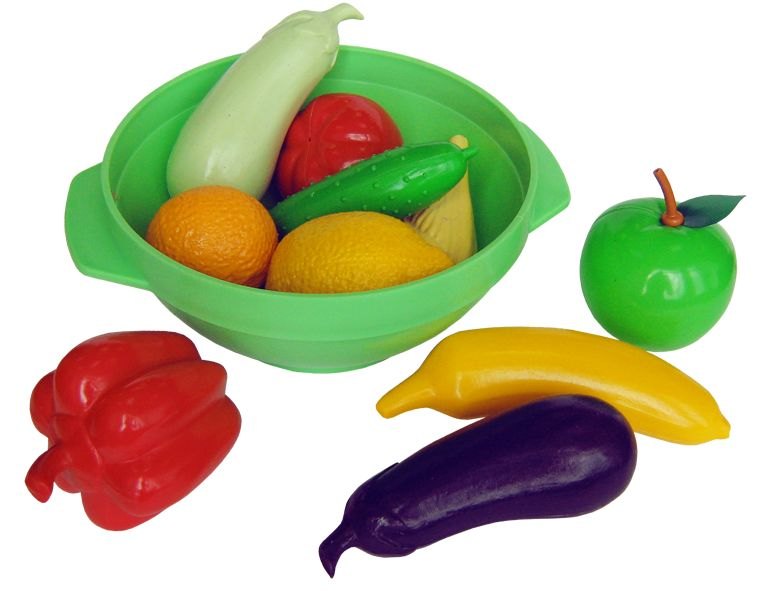 Набор игрушечных овощей и фруктов Большое ассорти Плейдорадо