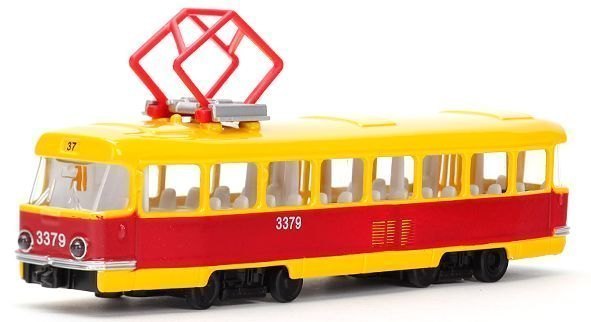 Игрушечный трамвай металлический Технопарк свет+звук CT12-463-2