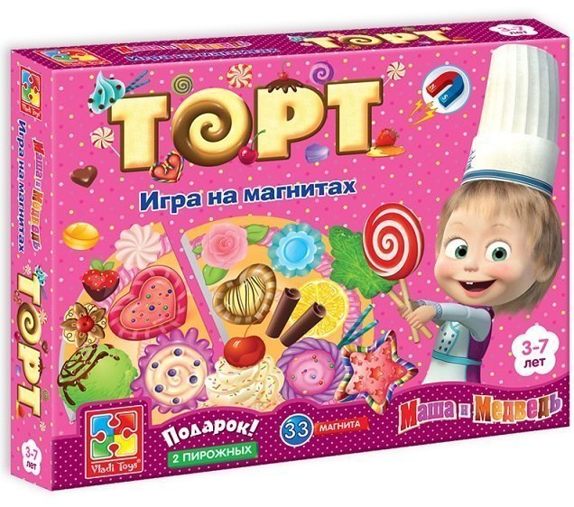 Настольная игра на магнитах Юный повар Торт VT3003-01/24 Vladi Toys Влади Тойс