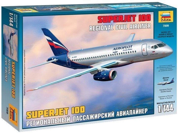 Сборная модель Региональный пассажирский авиалайнер Superjet 100 7009 Звезда