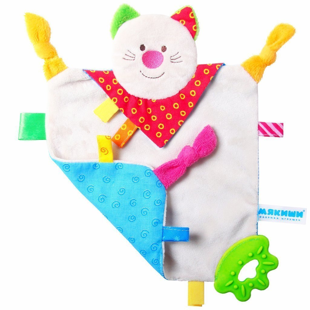 Мягкая игрушка с прорезывателем Мякиши-ШуМякиши Платочек Котенок 325 Мякиши Фокс