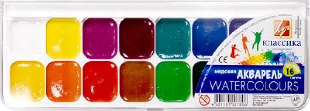 Краски акварельные Классика 16 цветов без кисти 19С 1290-08 Луч