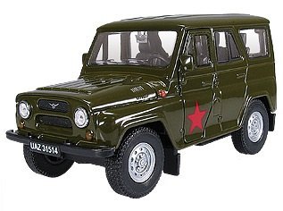 Масштабная модель УАЗ-31514 Армейская с капотом 1:36 11445 Autotime