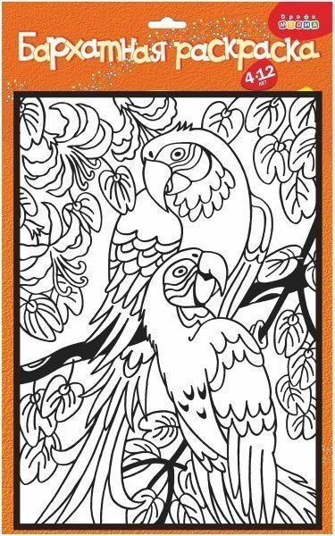 Бархатная раскраска Попугаи 1624 г Дрофа