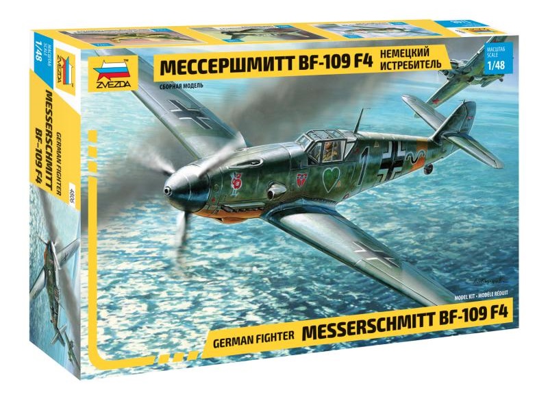 Сборная модель Немецкий истребитель Мессершмитт Bf-109F4 4806 Звезда