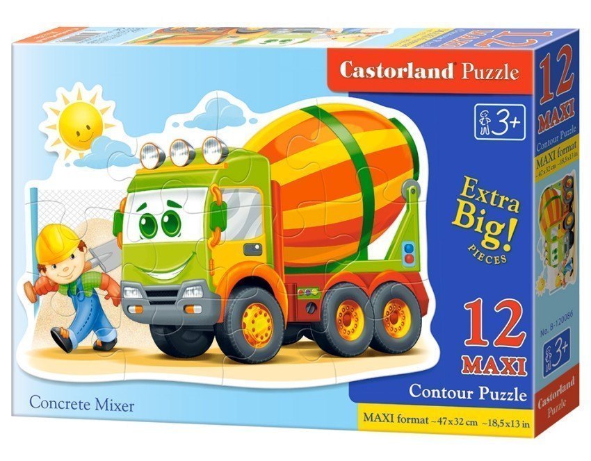 Пазл MAXI Бетономешалка, 12 элементов В-120086 Castorland Касторленд